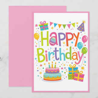 Carte d'anniversaire colorée et joyeuse