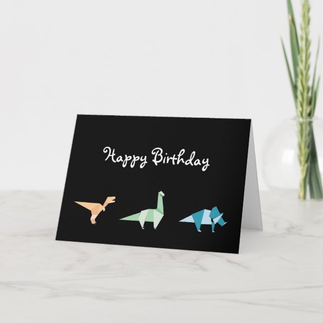 Carte d'anniversaire colorée pour les enfants Dino (Devant)