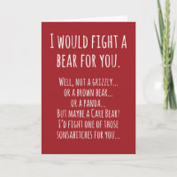 Carte d'anniversaire Combat d'ours