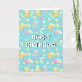 Carte d'anniversaire Confetti et ballons colorés
