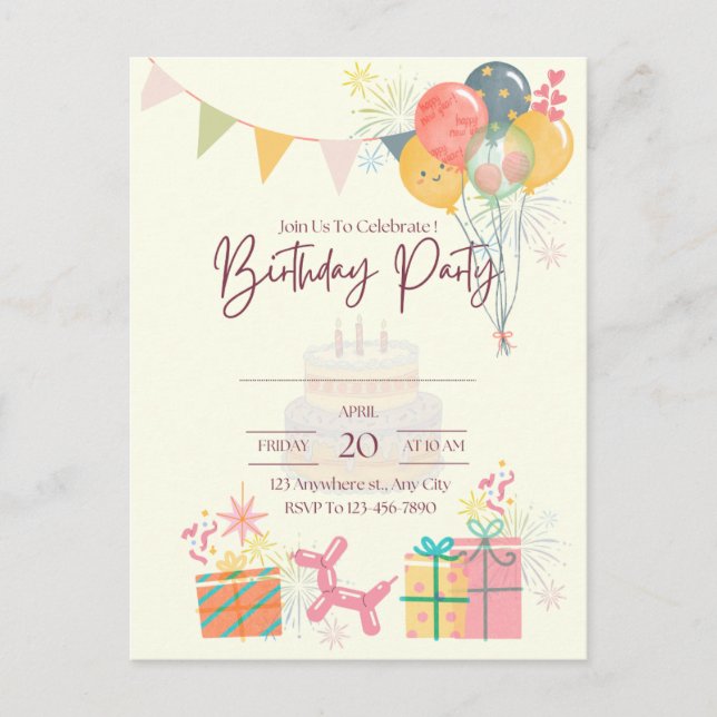 Carte d'anniversaire confortable (Devant)