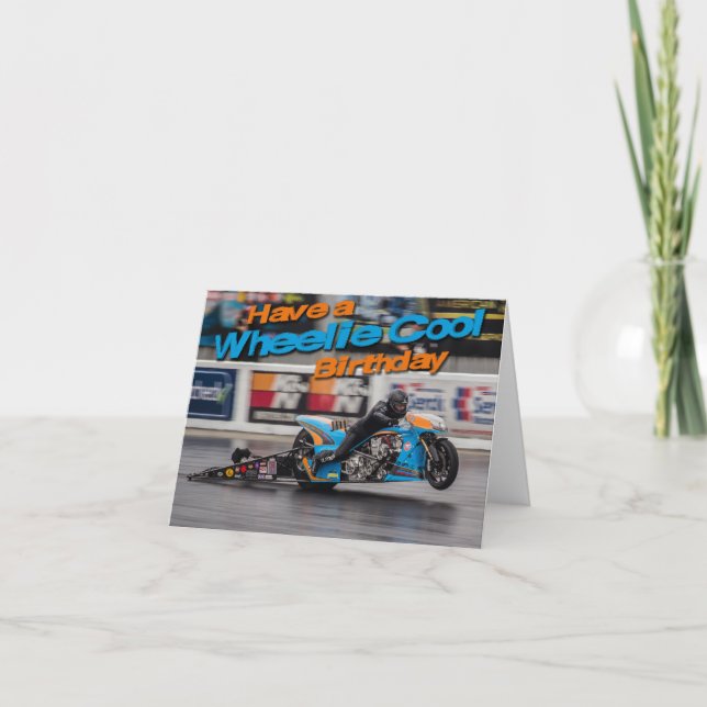 Carte d'anniversaire cool Wheelie (Devant)
