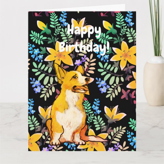 Carte d'anniversaire Corgi (Devant)