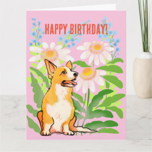Carte d'anniversaire Corgi