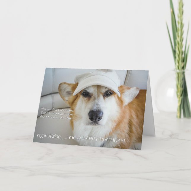 Carte d'anniversaire Corgi hypnotisante (Devant)