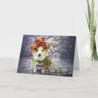 Carte d'anniversaire Corgi Queen