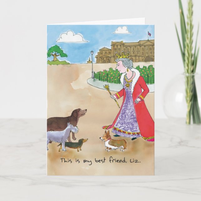 Carte d'anniversaire - Corgi Queen (Devant)