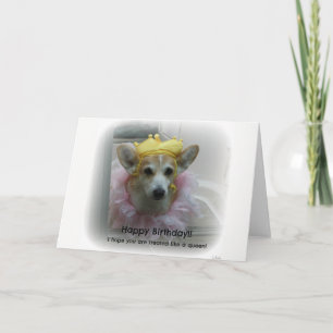 Carte d'anniversaire Corgi Queen