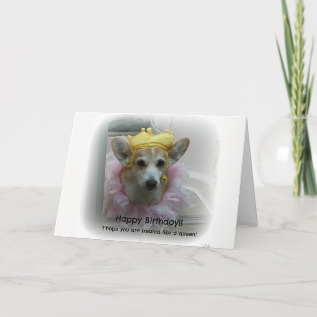 Carte d'anniversaire Corgi Queen (Devant)