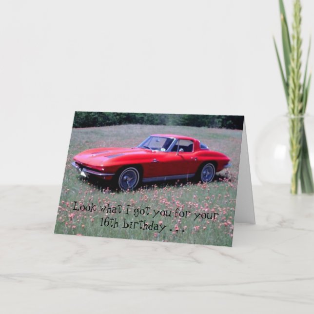 Carte d'anniversaire Corvette (Devant)