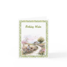 Carte d'anniversaire Cottagecore Springtime Waterc
