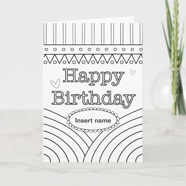 Carte d'anniversaire couleur (Devant)