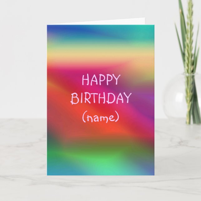 Carte d'anniversaire couleur Abstraite (Devant)