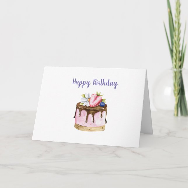 Carte d'anniversaire couleur eau chocolat (Devant)