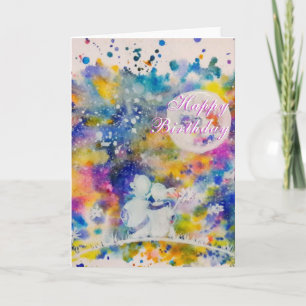 Carte d'anniversaire Couple Moon Dreams - Peinture