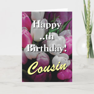 Carte d'anniversaire Cousin bouquet de fleur de