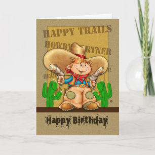 Carte d'anniversaire Cowboy - Anniversaire Rootin'
