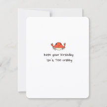 Carte d'anniversaire Crabe Mignon