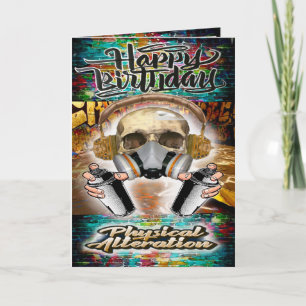 Carte d'anniversaire crâne graffiti