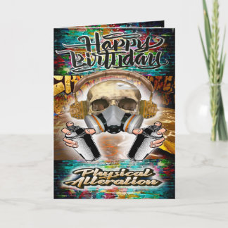 Carte d'anniversaire crâne graffiti