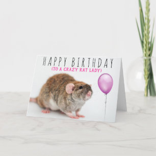 Carte d'anniversaire Crazy Rat Lady