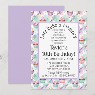 Carte d'anniversaire Cupcake Aquarelle à l'eau de 