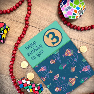 Carte d'anniversaire Customisée Fish Cute Inspiriv