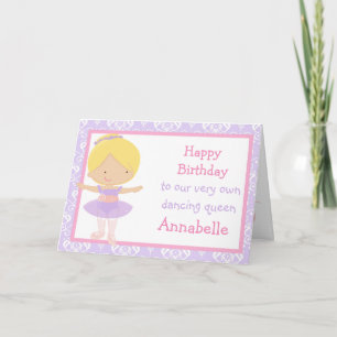 Carte d'anniversaire Cute Blonde Ballerina