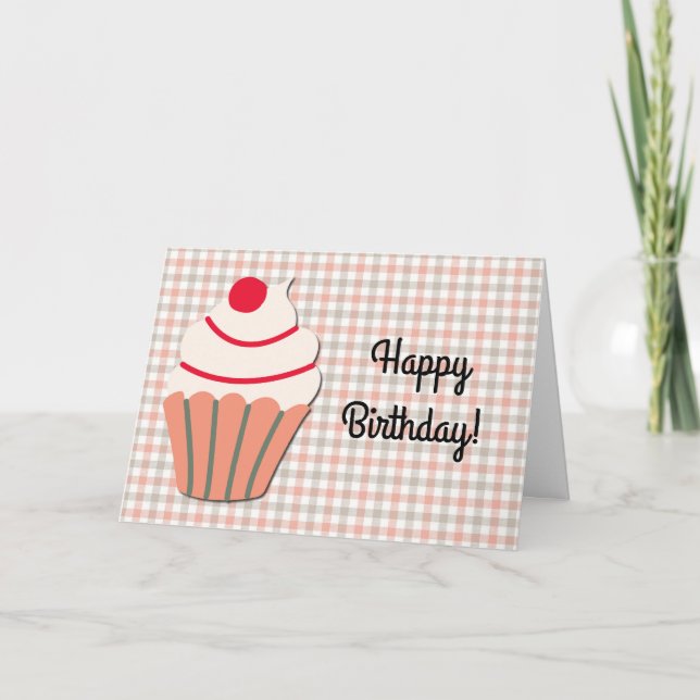 Carte d'anniversaire Cute Cupcake Art (Devant)