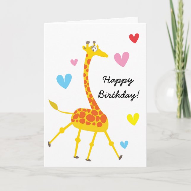 Carte d'anniversaire Cute Giraffe (Devant)