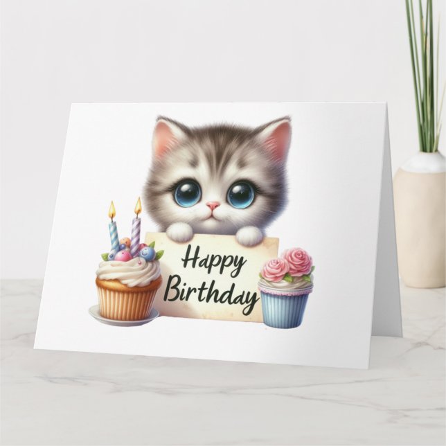 Carte d'anniversaire Cute Kitten (Devant)