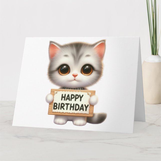 Carte d'anniversaire Cute Kitten (Devant)