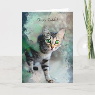 Carte d'Anniversaire Cute Kitten du chat