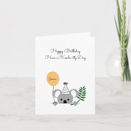 Carte d'anniversaire Cute koala - Texte personnali