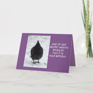 Carte d'anniversaire d'agent secret poulet