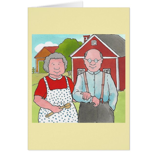 Carte d'anniversaire d'agriculteur et d'épouse (Devant)