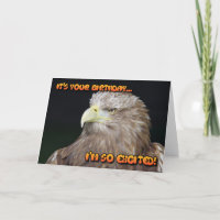 Carte d'anniversaire d'aigle à queue blanche