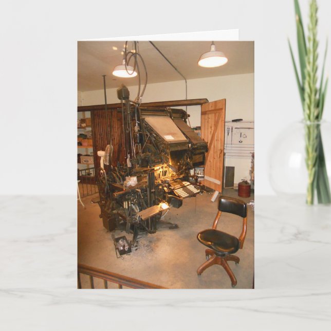 Carte d'anniversaire "Dakota Village Printing Pres (Devant)