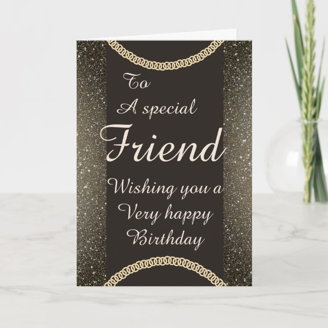 Carte d'anniversaire d'ami spécial élégant (Devant)