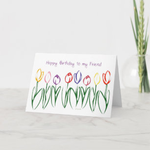Carte d'anniversaire d'amis de jardin de tulipe