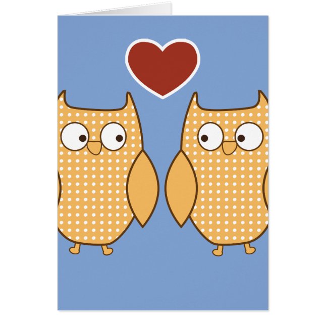 Carte d'anniversaire d'amour pour le coeur de hibo (Devant)