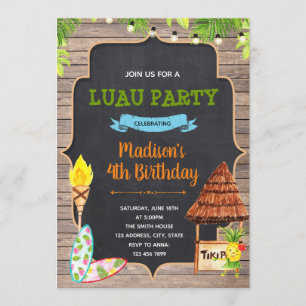 Carte d'anniversaire d'anniversaire d'Aloha Luau