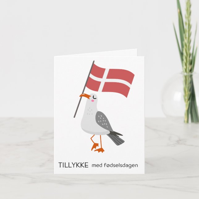Carte d'anniversaire danoise - Tillykke med fødsel (Devant)