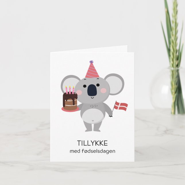 Carte d'anniversaire danoise - Tillykke med fødsel (Devant)