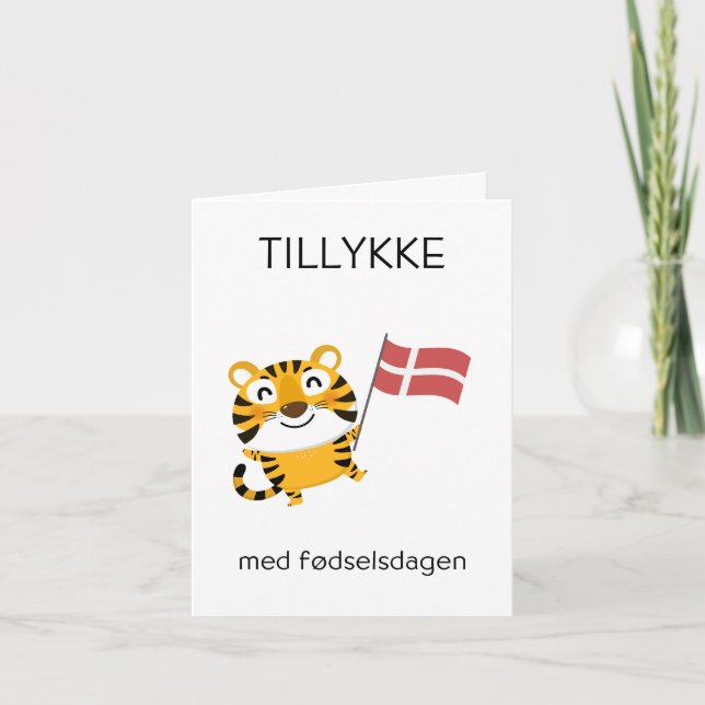 Carte d'anniversaire danoise - Tillykke med fødsel (Devant)
