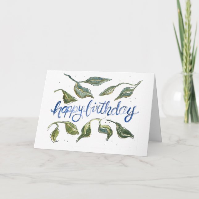 Carte d'anniversaire d'aquarelle (Devant)