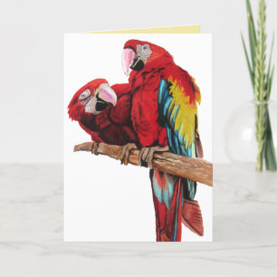 Carte d'anniversaire d'aquarelle rouge clair pour 