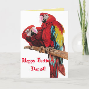 Carte d'anniversaire d'aquarelle rouge clair pour 