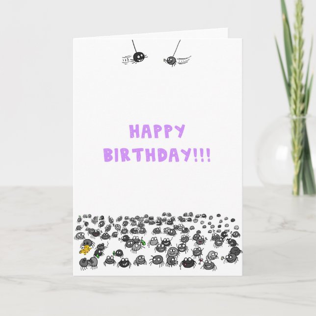 Carte d'anniversaire d'araignées (Devant)