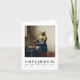 Carte d'anniversaire d'art, Milkmaid de Vermeer ve